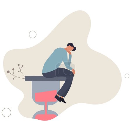 Illustration for Thinker businessman thinking about business solution, creativity to solve problem or decision making concept.flat vector illustration. - Royalty Free Image
