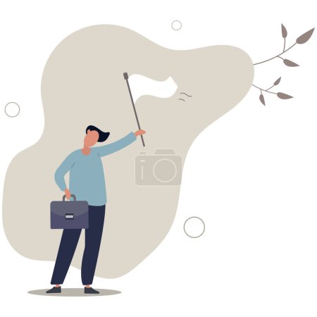 Illustration for Give up or surrender on business battle, time to quit or stop failed company concept.flat vector illustration. - Royalty Free Image