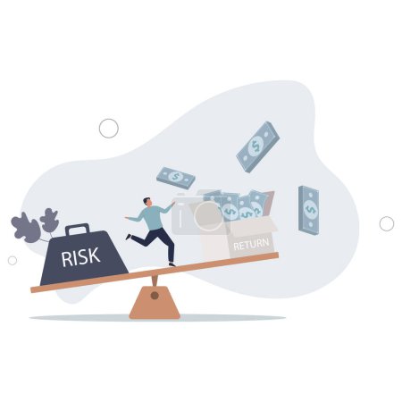 Illustration for Investment high risk high expected return, investor risk appetite in securities and investment asset to get high reward concept.flat vector illustration. - Royalty Free Image