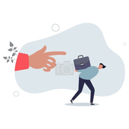 Illustration for Fired employee, layoff or dismissal worker, misconduct or underperform staff, failure or trouble employment, jobless or unemployment concept.flat vector illustration - Royalty Free Image