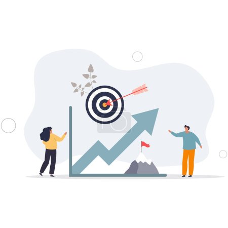 Illustration for Goal setting for measurable business target achievement . Smart strategy and plan for successful objective reaching . - Royalty Free Image