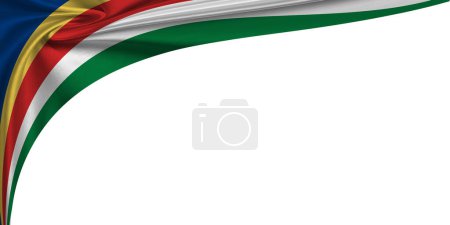 Téléchargez les photos : Fond blanc avec drapeau des Seychelles. Illustration 3d - en image libre de droit
