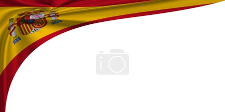 Photo for White background with flag of Spain. 3D Illustration - Royalty Free Image