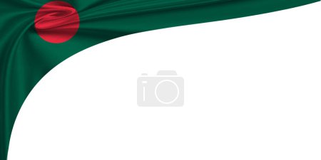 Téléchargez les photos : Fond blanc avec drapeau du Bangladesh. Illustration 3d - en image libre de droit
