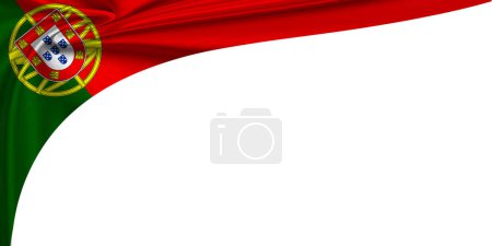 Téléchargez les photos : White background with flag of Portugal. 3d illustration - en image libre de droit