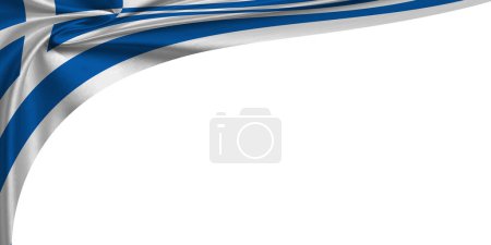 Téléchargez les photos : Fond blanc avec drapeau de la Grèce. Illustration 3d - en image libre de droit