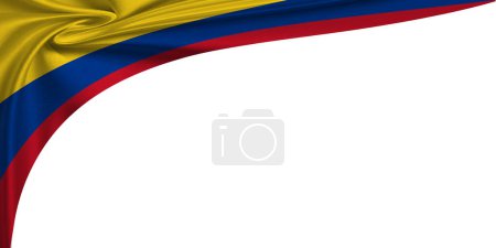 Foto de Fondo blanco con bandera de Colombia. ilustración 3d - Imagen libre de derechos
