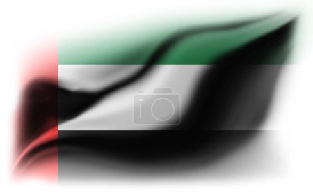 Foto de Fondo blanco con bandera de los Emiratos Árabes Unidos desgarrada. Ilustración 3D - Imagen libre de derechos