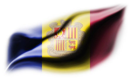 Foto de Fondo blanco con bandera de Andorra rota. ilustración 3d - Imagen libre de derechos