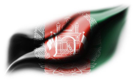 Foto de Fondo blanco con bandera de Afganistán rota. ilustración 3d - Imagen libre de derechos