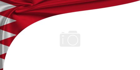 Téléchargez les photos : Fond blanc avec drapeau de Bahreïn. Illustration 3d - en image libre de droit