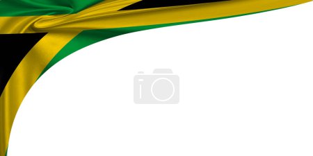 Foto de Fondo blanco con bandera de Jamaica. ilustración 3d - Imagen libre de derechos