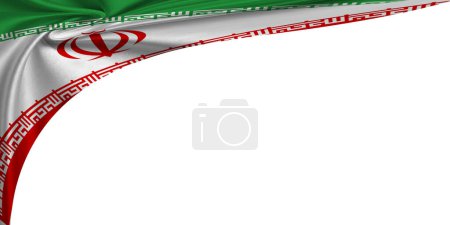 Téléchargez les photos : Fond blanc avec drapeau de l'Iran. Illustration 3d - en image libre de droit