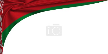 Téléchargez les photos : Fond blanc avec drapeau de Biélorussie. Illustration 3d - en image libre de droit