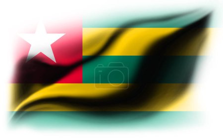 Téléchargez les photos : Fond blanc avec drapeau togolais déchiré. Illustration 3d - en image libre de droit