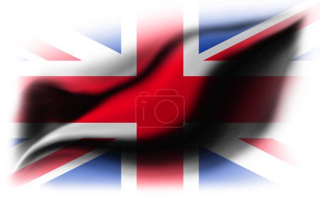 Photo for White background with torn England flag. 3d illustration - Royalty Free Image