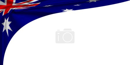 Téléchargez les photos : Fond blanc avec drapeau de l'Australie. Illustration 3d - en image libre de droit