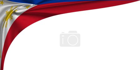 Téléchargez les photos : Fond blanc avec drapeau des Philippines. Illustration 3d - en image libre de droit