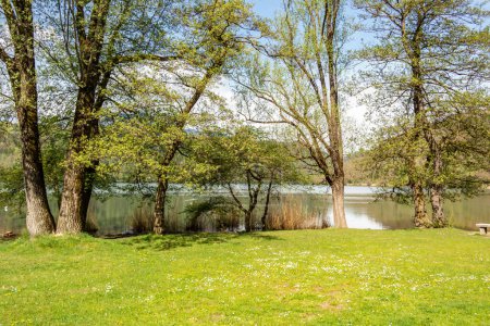 Téléchargez les photos : Vue sur le parc du lac Levico. Trentino Alto Adige, Italie - en image libre de droit