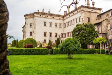 Photo for View of the garden of the Buonconsiglio castle in Trento. April 23, 2023 Trento, Italy - Royalty Free Image