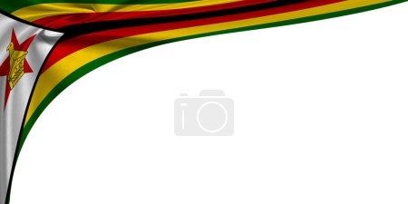 Téléchargez les photos : Fond blanc avec drapeau du Zimbabwe avec tourbillon. Illustration 3d - en image libre de droit