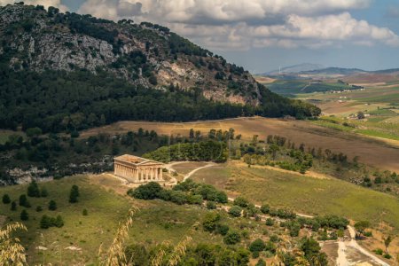 Photo for Top view on the ancient temple of Segesta, Sicily, Italy - Royalty Free Image