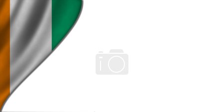 Téléchargez les photos : Fond blanc avec drapeau ivoirien sur la gauche. Illustration 3D - en image libre de droit