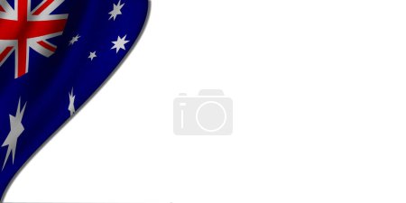 Photo for White background with Australia flag on the left. 3D illustration - Royalty Free Image