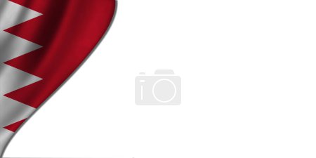 Téléchargez les photos : Fond blanc avec drapeau de Bahreïn sur la gauche. Illustration 3D - en image libre de droit