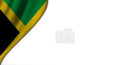 Foto de Fondo blanco con bandera de Jamaica a la izquierda. Ilustración 3D - Imagen libre de derechos