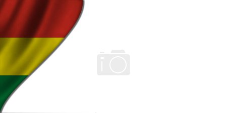 Téléchargez les photos : Fond blanc avec drapeau bolivien sur la gauche. Illustration 3D - en image libre de droit