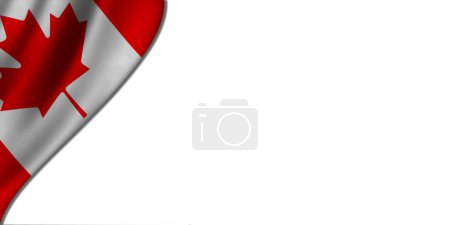 Photo for White background with Canadian flag on the left. 3D illustration - Royalty Free Image