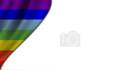 Photo for White background with Peace flag on the left. 3D illustration - Royalty Free Image