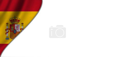 Foto de Fondo blanco con bandera de España a la izquierda. Ilustración 3D - Imagen libre de derechos