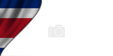 Photo for White background with Costa Rica flag on the left. 3D illustration - Royalty Free Image
