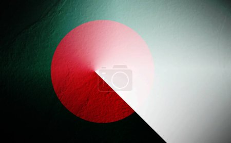 Foto de Bandera de Bangladesh borrosa sobre fondo blanco - Imagen libre de derechos