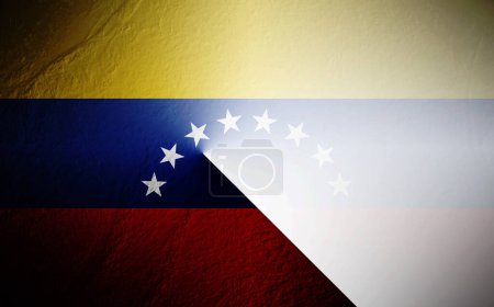 Foto de Bandera de Venezuela borrosa sobre fondo blanco - Imagen libre de derechos