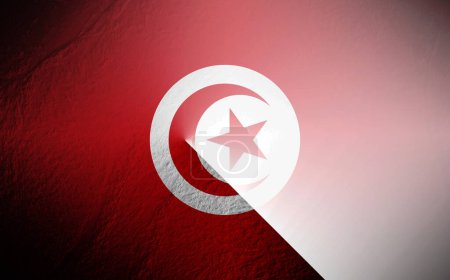 Foto de Bandera de Túnez borrosa sobre fondo blanco - Imagen libre de derechos