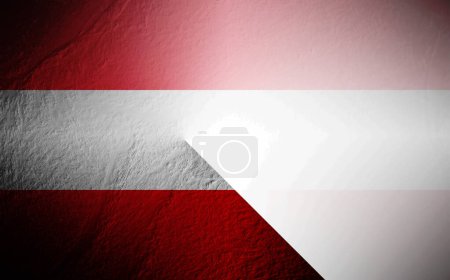 Foto de Bandera de Austria borrosa sobre el fondo blanco - Imagen libre de derechos