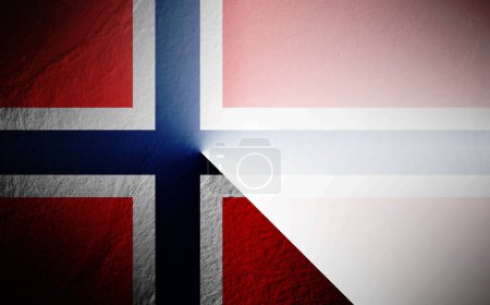 Foto de Bandera de Noruega borrosa sobre fondo blanco - Imagen libre de derechos