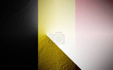 Foto de Bandera de Bélgica borrosa sobre fondo blanco - Imagen libre de derechos