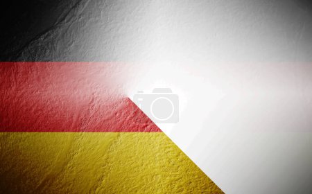 Foto de Bandera de Alemania borrosa sobre fondo blanco - Imagen libre de derechos