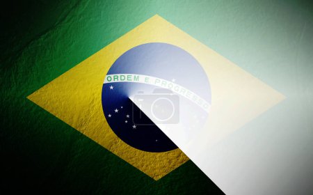 Brasilien-Flagge verschwommen auf weißem Hintergrund