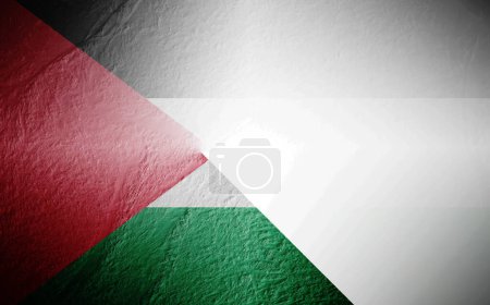 Foto de Bandera de Palestina borrosa sobre fondo blanco - Imagen libre de derechos
