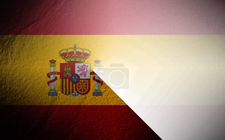 Foto de Bandera de España borrosa sobre fondo blanco - Imagen libre de derechos