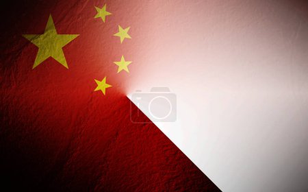 Téléchargez les photos : Drapeau de la Chine flou sur fond blanc - en image libre de droit