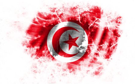 Foto de Fondo blanco con bandera rasgada de Túnez - Imagen libre de derechos
