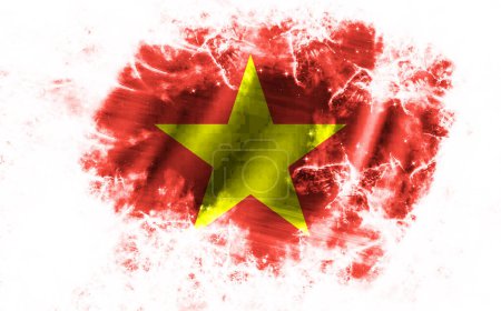 Foto de Fondo blanco con bandera rasgada de Vietnam - Imagen libre de derechos