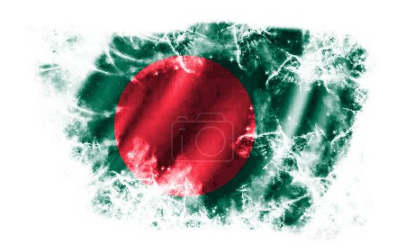 Weißer Hintergrund mit zerrissener Flagge von Bangladesch