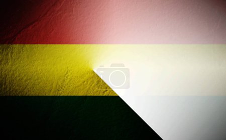 Foto de Bandera de Bolivia borrosa sobre fondo blanco - Imagen libre de derechos